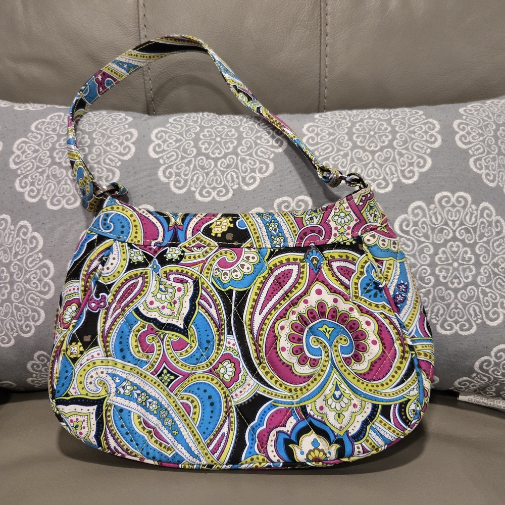 Vera Bradley Silk Zoe Paisley Small Shoulder Bag Purse - Picture 2 of 5